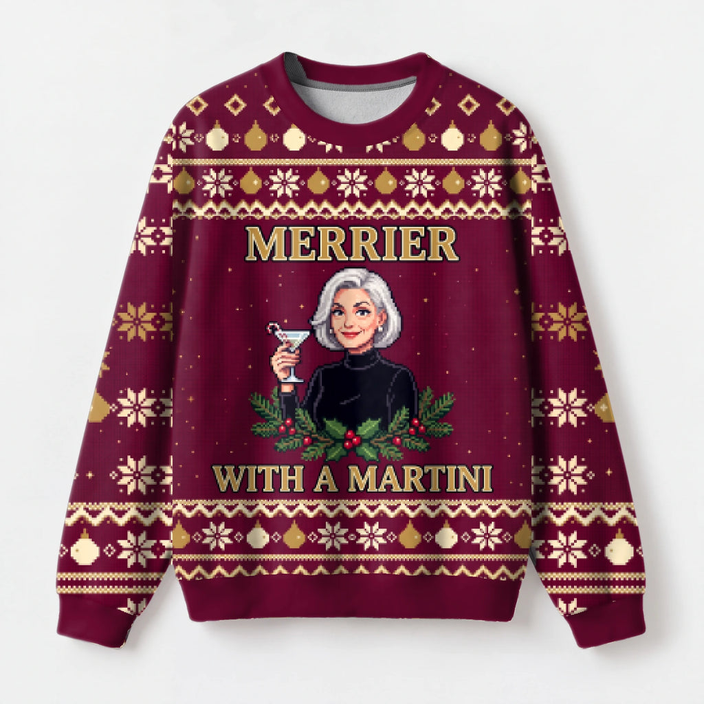 "Merry Martini" Christmas Sweatshirt — front view