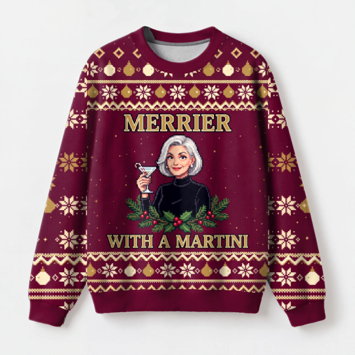 "Merry Martini" Christmas Sweatshirt — front view