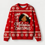 "Merry Melanin" Christmas Sweatshirt — front view