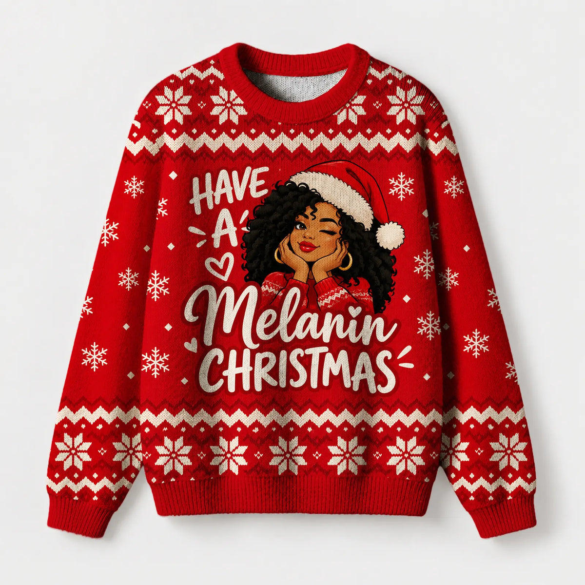 "Merry Melanin" Christmas Sweatshirt — front view