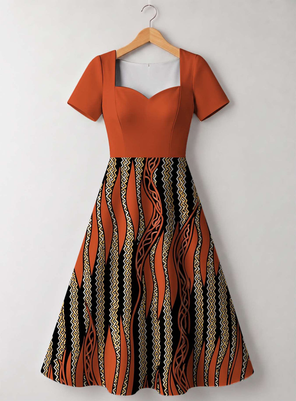 "Miali" Sweetheart Midi Dress
