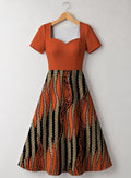 "Miali" V Neck Midi Dress