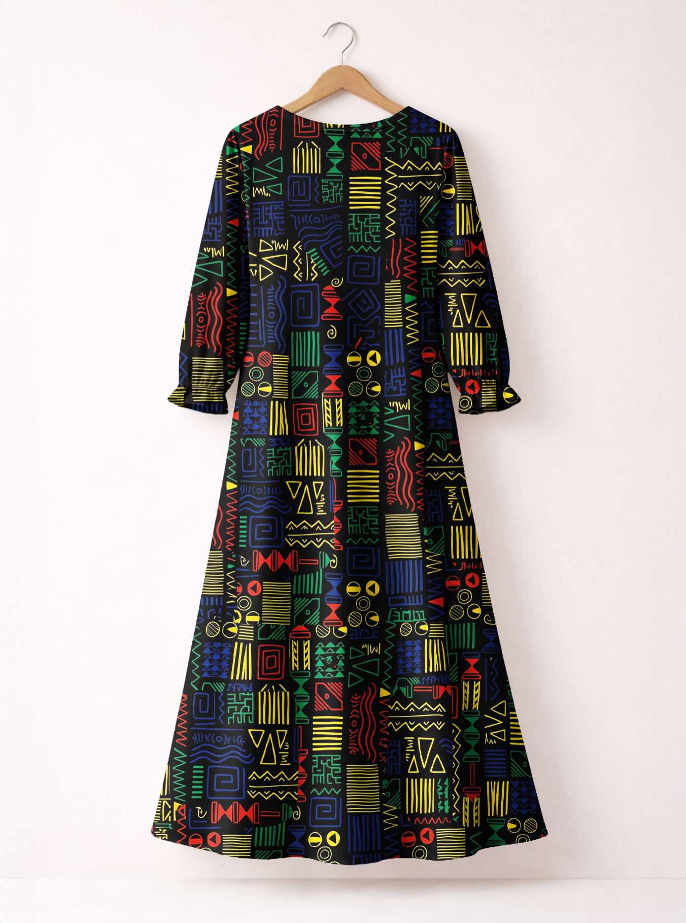 "Michoro" Long Sleeve Maxi Dress