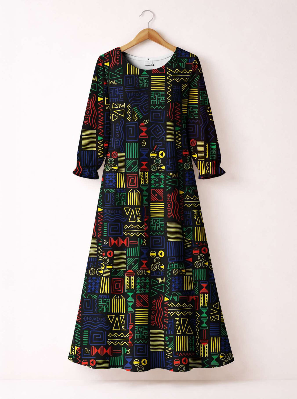 "Michoro" Long Sleeve Maxi Dress