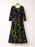 "Michoro" Long Sleeve Maxi Dress