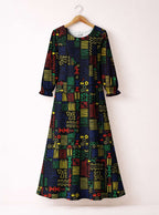 "Michoro" Long Sleeve Maxi Dress