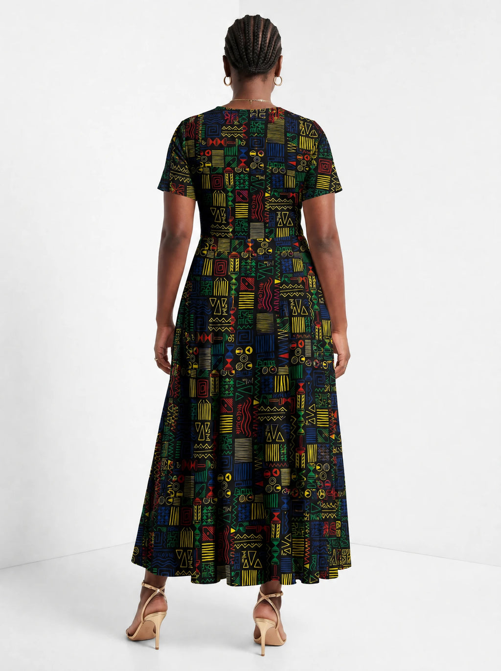 "Michoro" Short Sleeve Maxi Dress — side