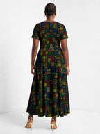 "Michoro" Short Sleeve Maxi Dress — side