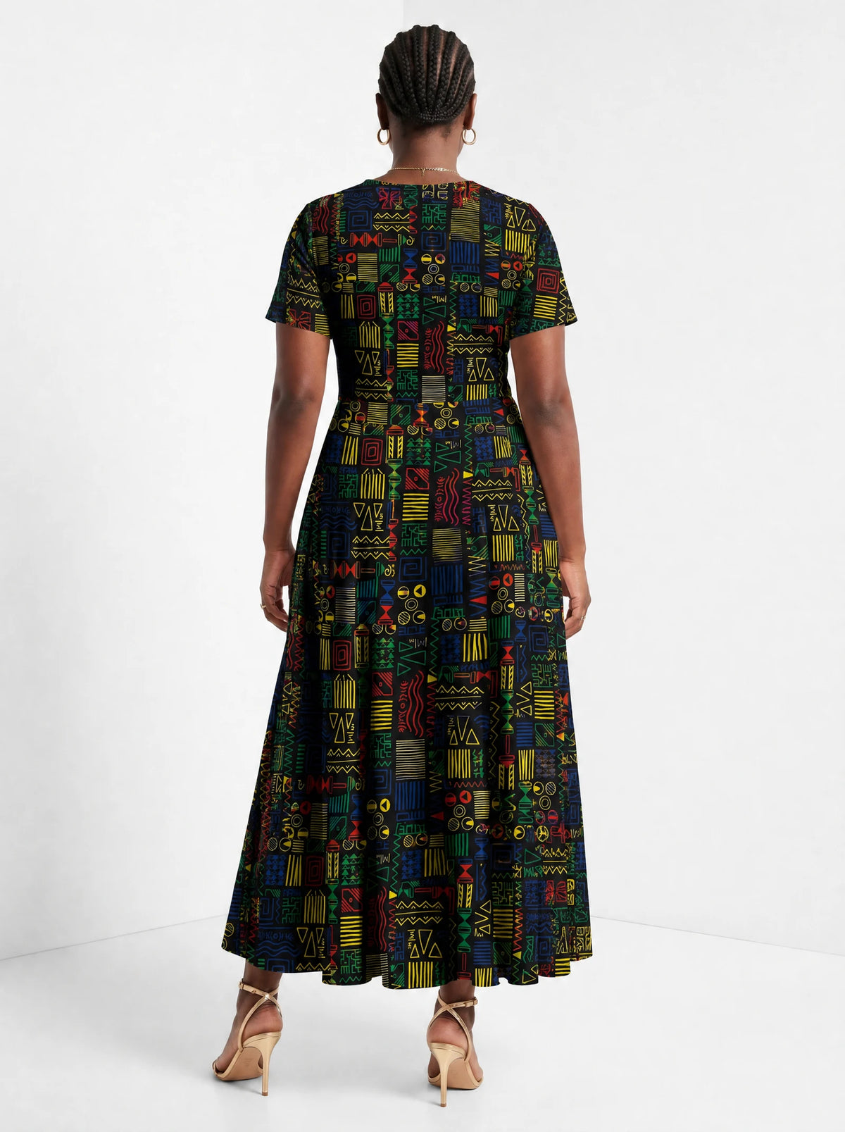 "Michoro" Short Sleeve Maxi Dress — side
