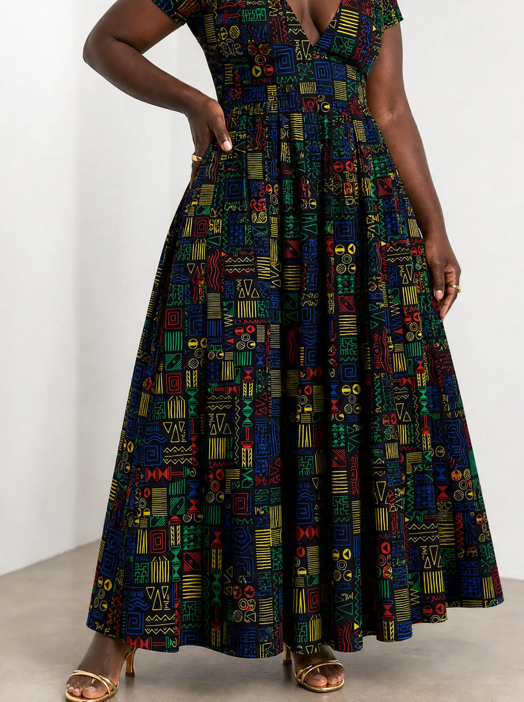 "Michoro" Short Sleeve Maxi Dress — back