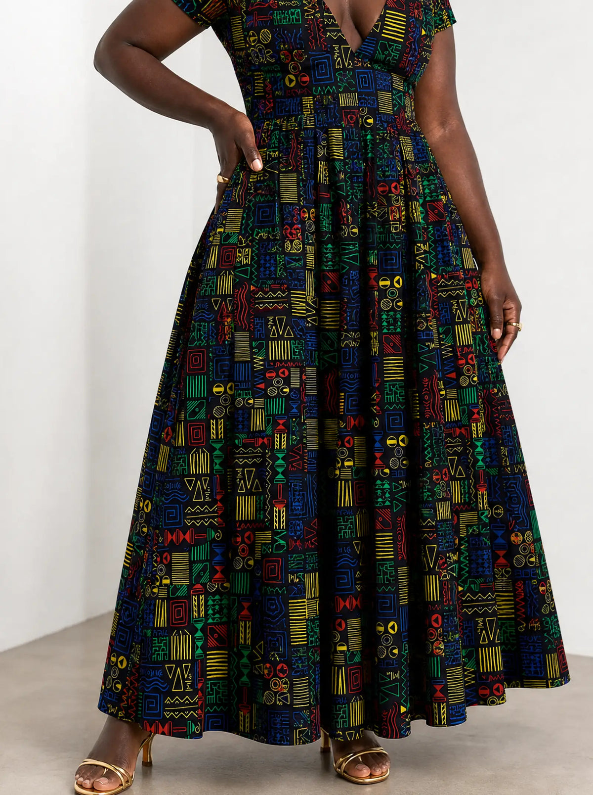 "Michoro" Short Sleeve Maxi Dress — back