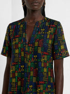 "Michoro" Short Sleeve Maxi Dress — on model