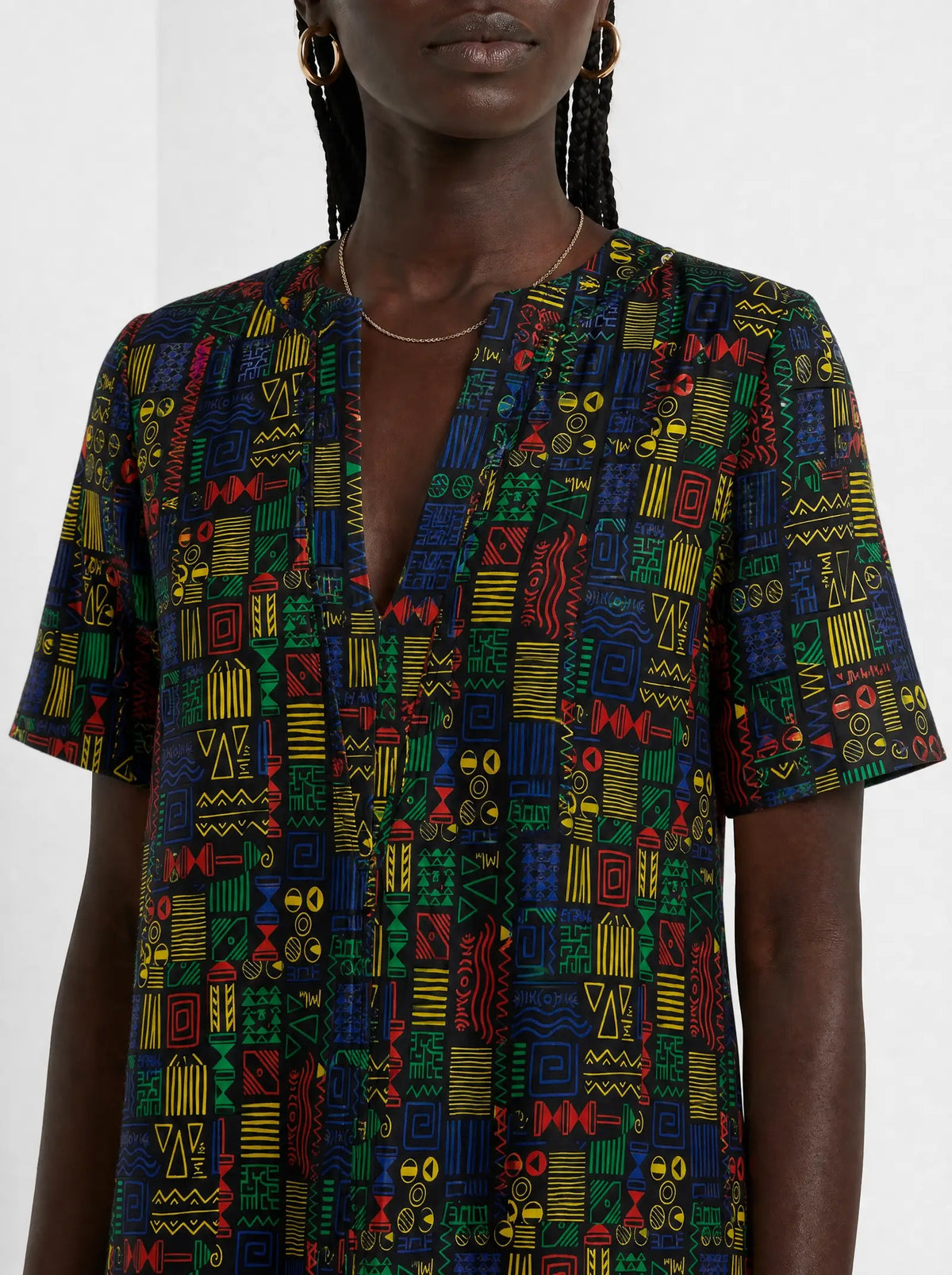 "Michoro" Short Sleeve Maxi Dress — on model