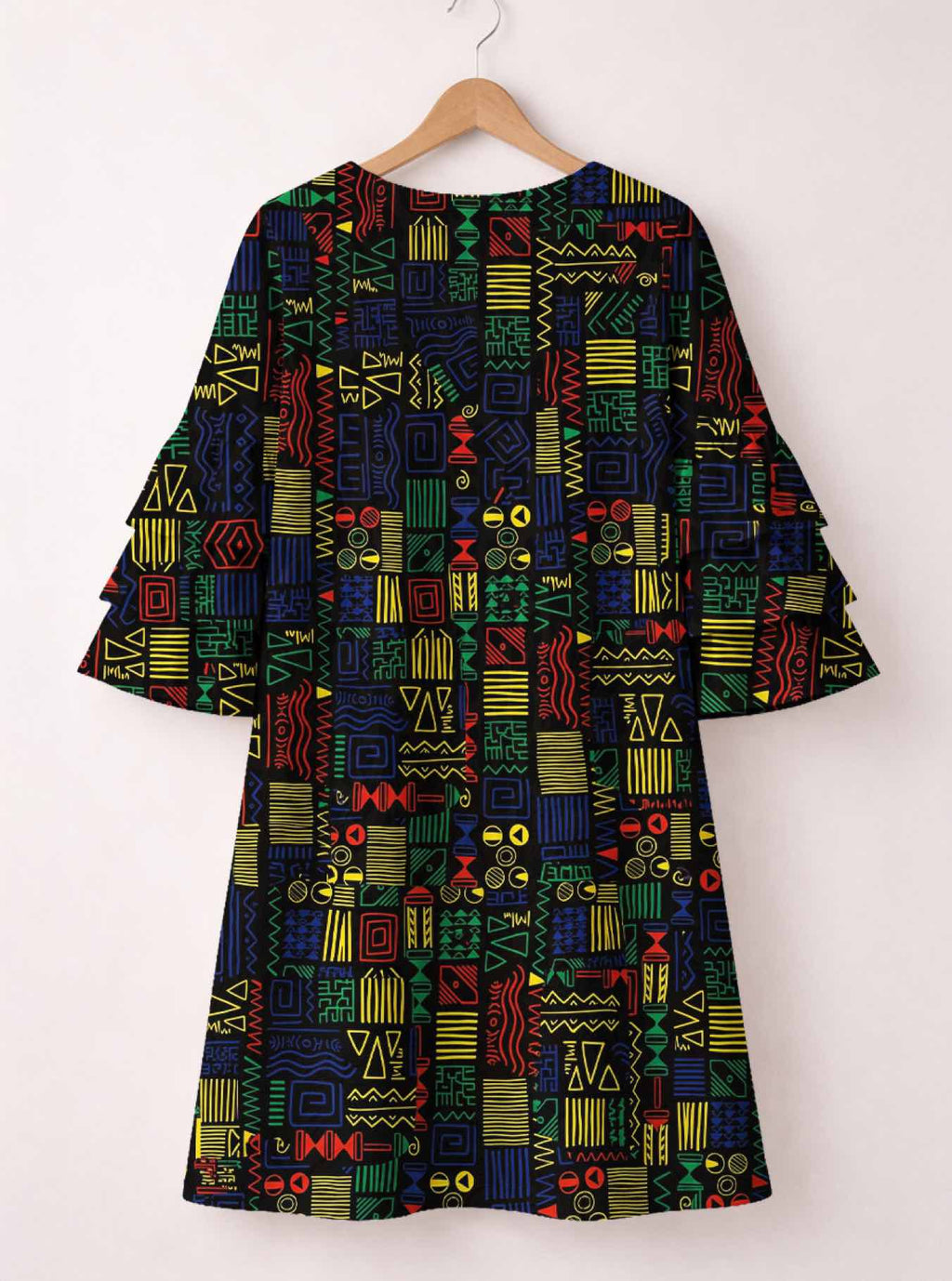 "Michoro" Stacked Ruffle Sleeve Dress
