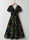 "Michoro" V Neck Midi Dress