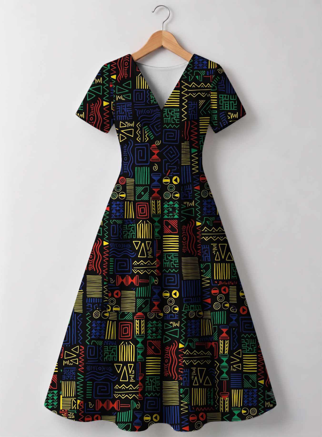 "Michoro" V Neck Midi Dress