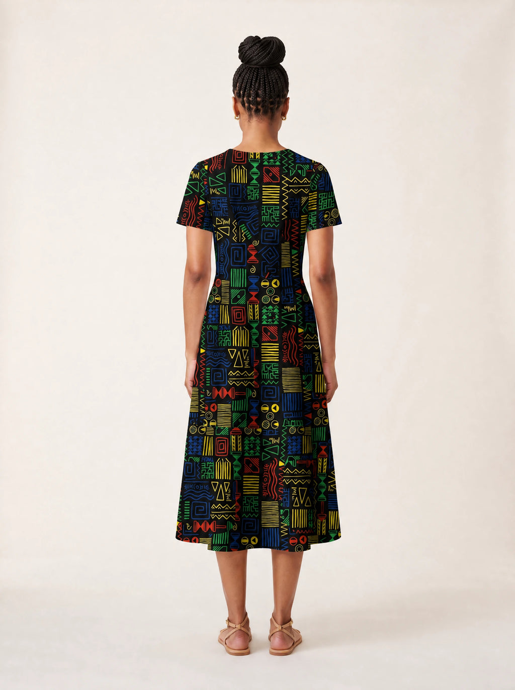 "Michoro" V Neck Midi Dress — side