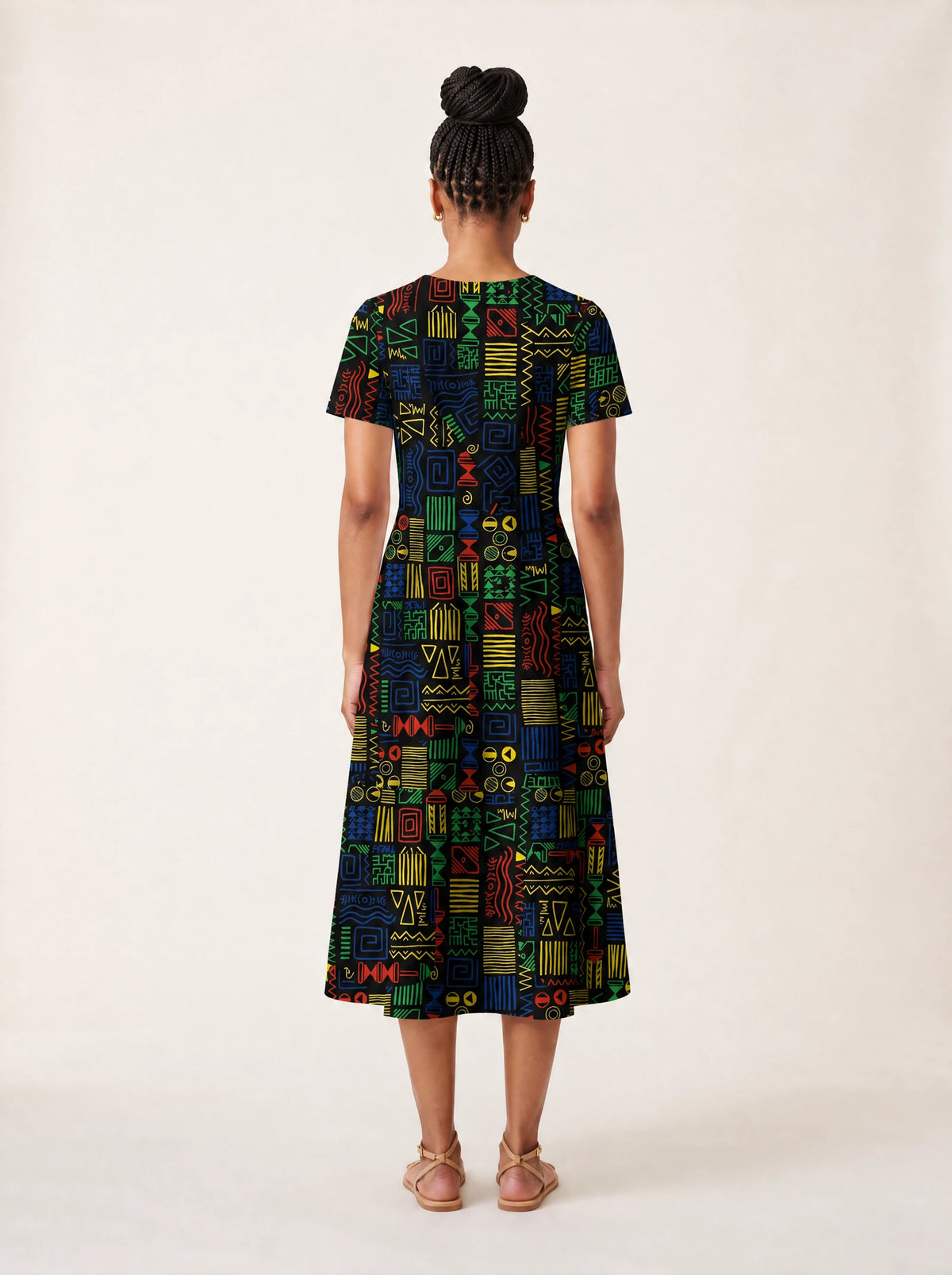 "Michoro" V Neck Midi Dress — side