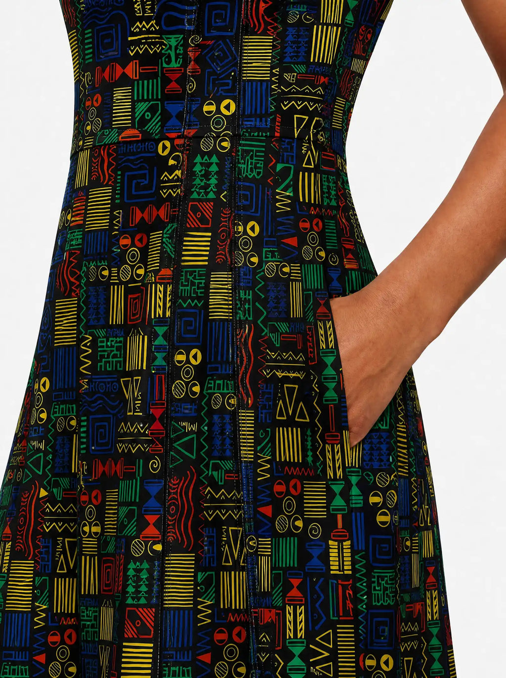 "Michoro" V Neck Midi Dress — back