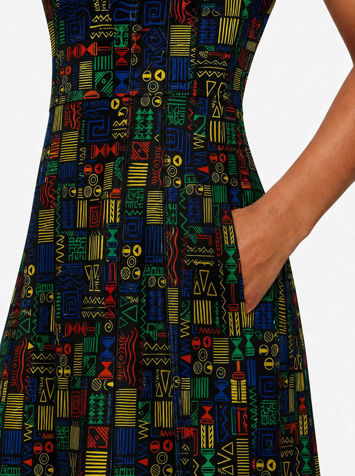 "Michoro" V Neck Midi Dress — back