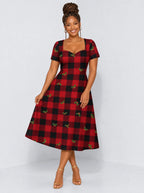 "Mikeka" Sweetheart Midi Dress — front view on model