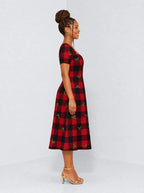 "Mikeka" Sweetheart Midi Dress — side view on model