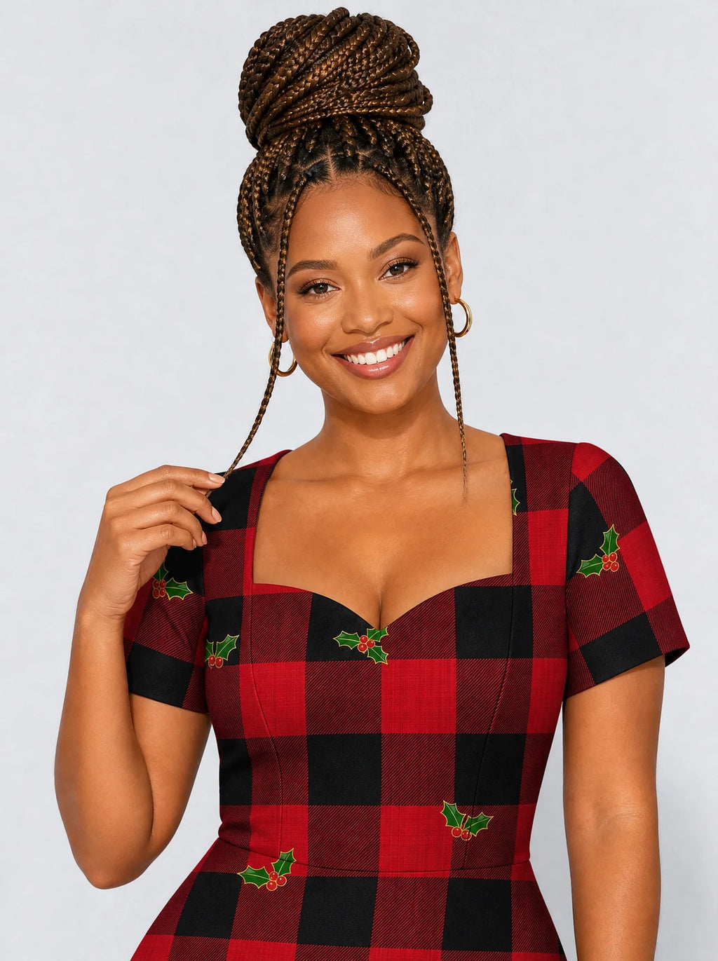 "Mikeka" Sweetheart Midi Dress — styled on model