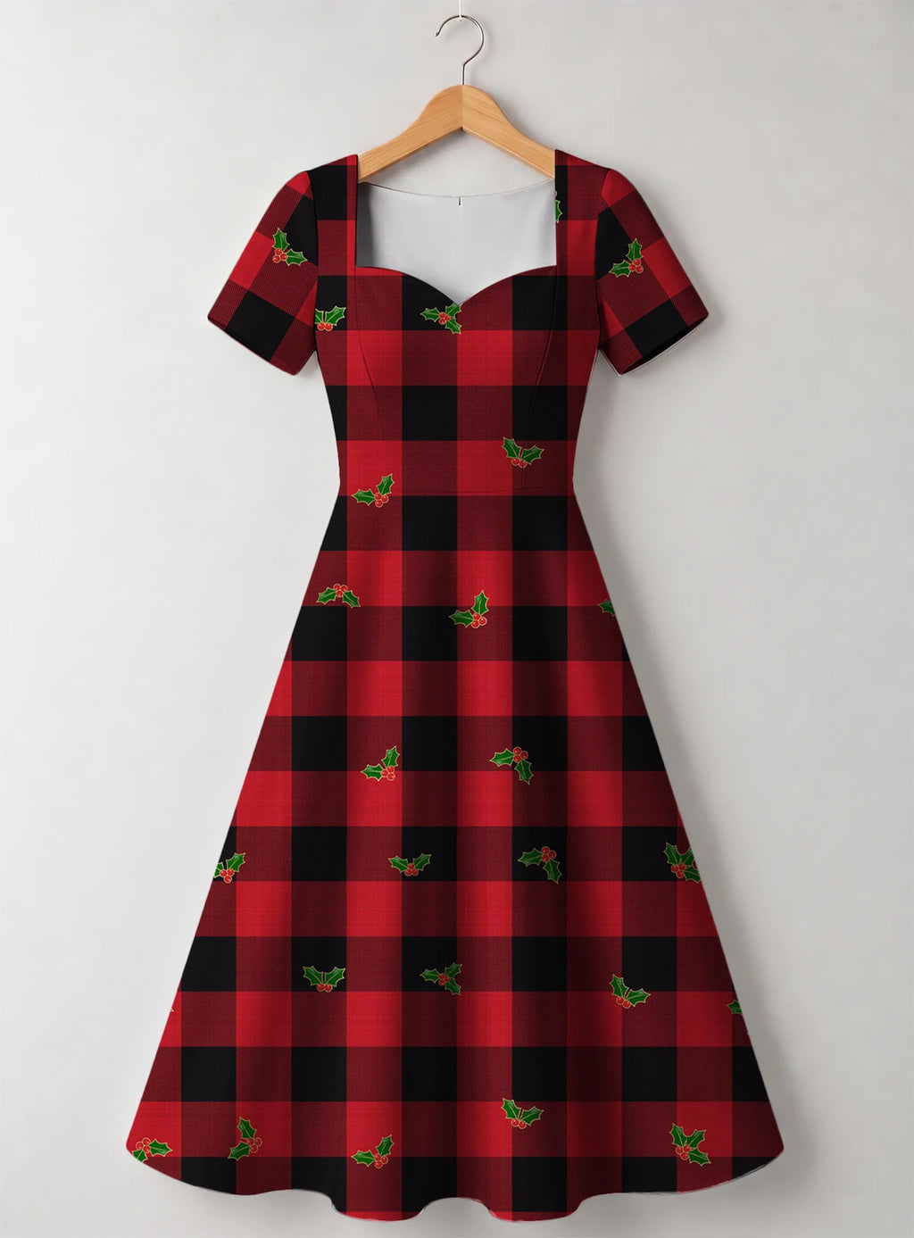 "Mikeka" Sweetheart Midi Dress — front flat