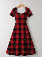 "Mikeka" Sweetheart Midi Dress — front flat