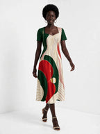 "Mikondo" Sweetheart Midi Dress — front view on model