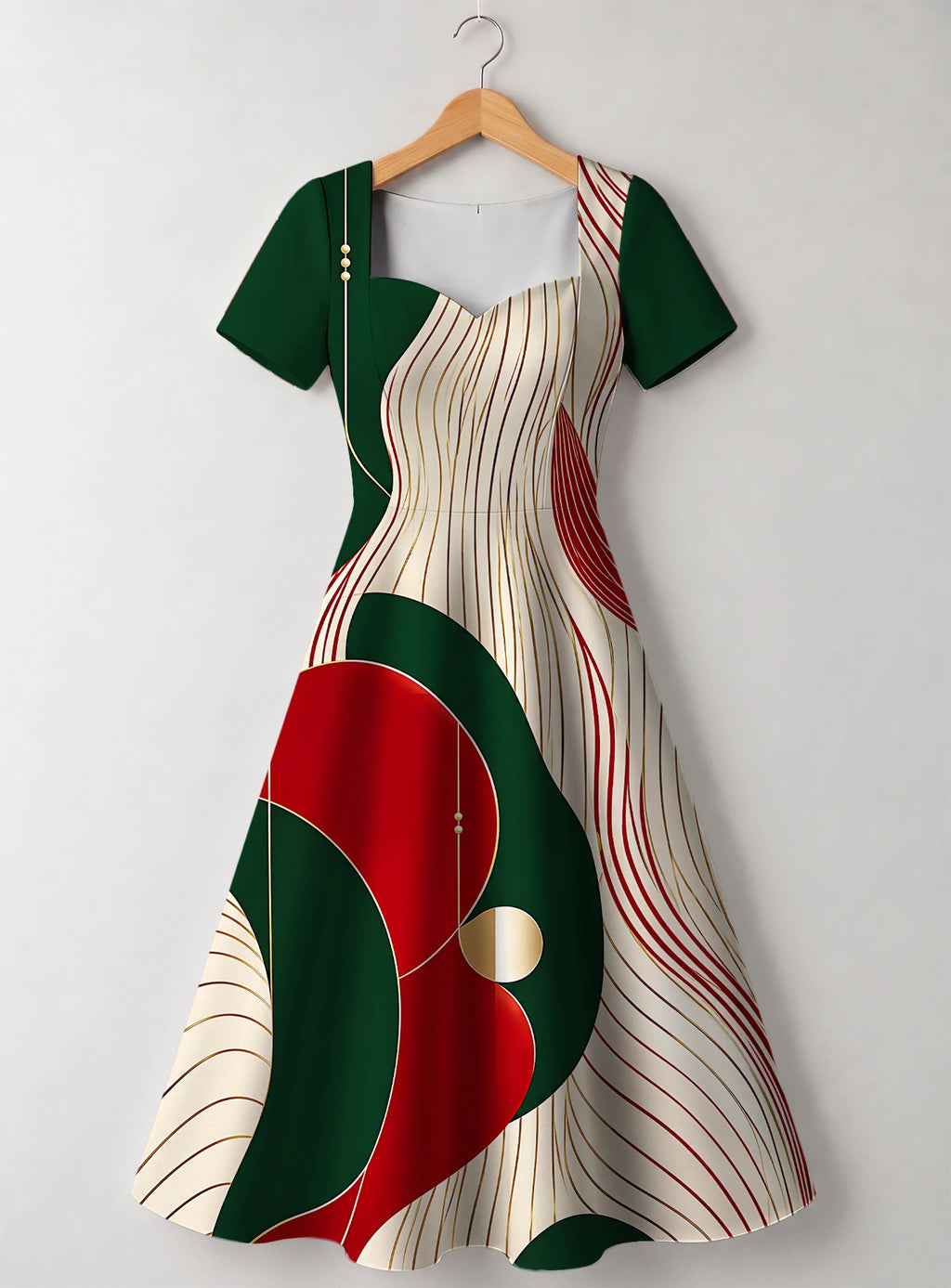 "Mikondo" Sweetheart Midi Dress — back view