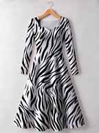 "Milia" Long Sleeve Sweetheart Midi Dress — front view