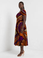 "Mionzi" Sweetheart Midi Dress — side view on model