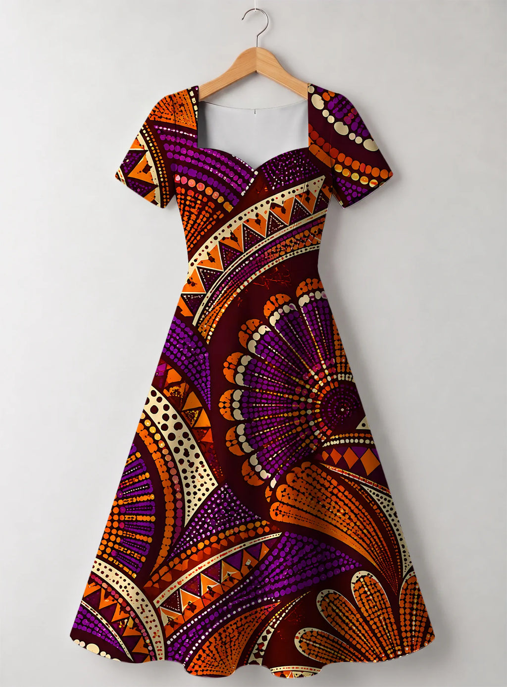 "Mionzi" Sweetheart Midi Dress — front view