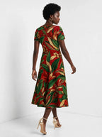 "Mitende" Sweetheart Midi Dress — back view on model