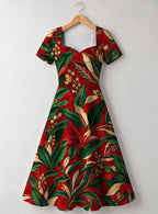 "Mitende" Sweetheart Midi Dress — front flat