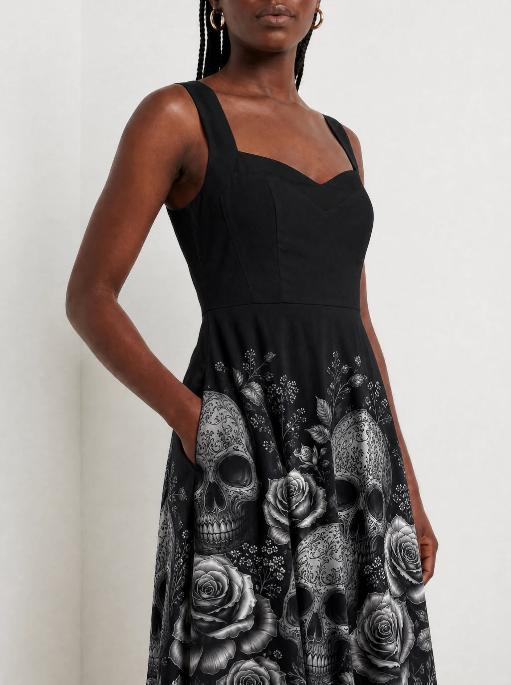 "Mizimu" Corset Dress — close-up of the bodice and the in-seam side pocket