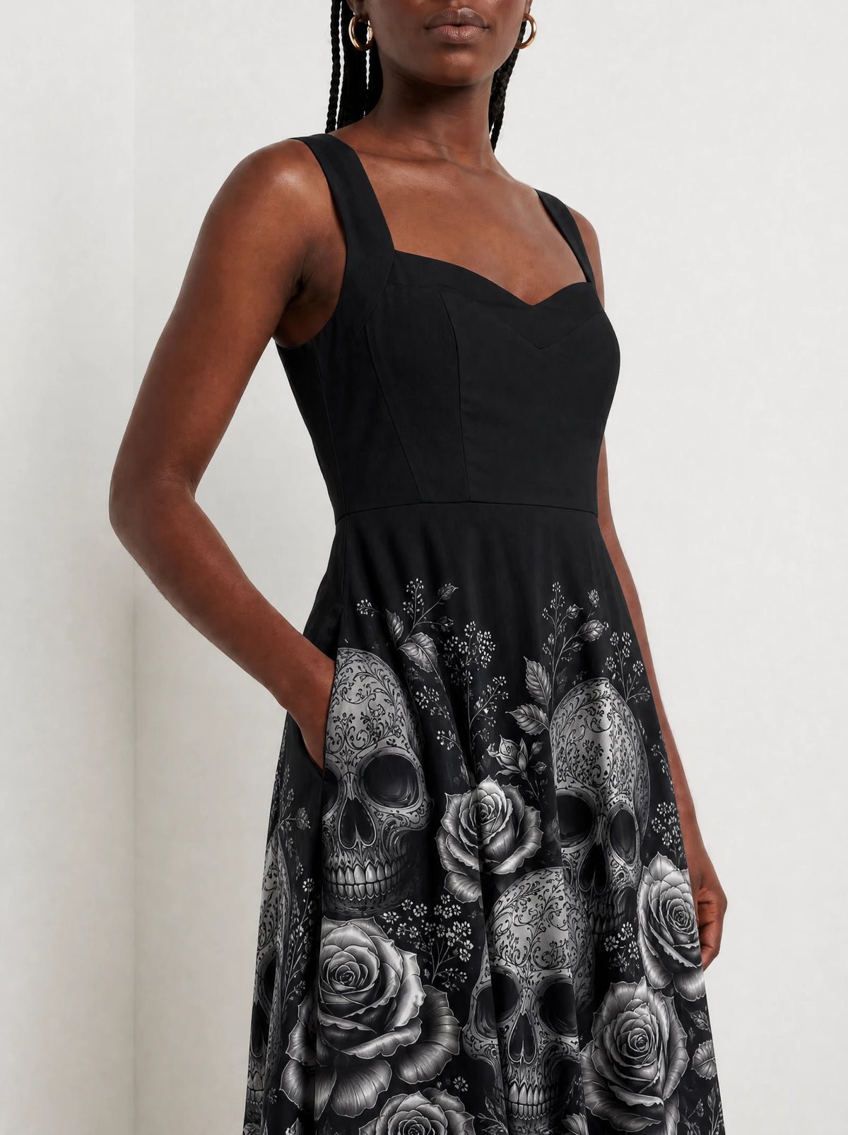 "Mizimu" Corset Dress — close-up of the bodice and the in-seam side pocket