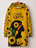 "August Queen Sunflower" Hoodie Dress