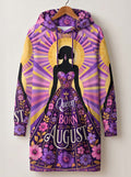 "August Queen Purple Bloom" Hoodie Dress