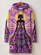 "August Queen Purple Bloom" Hoodie Dress