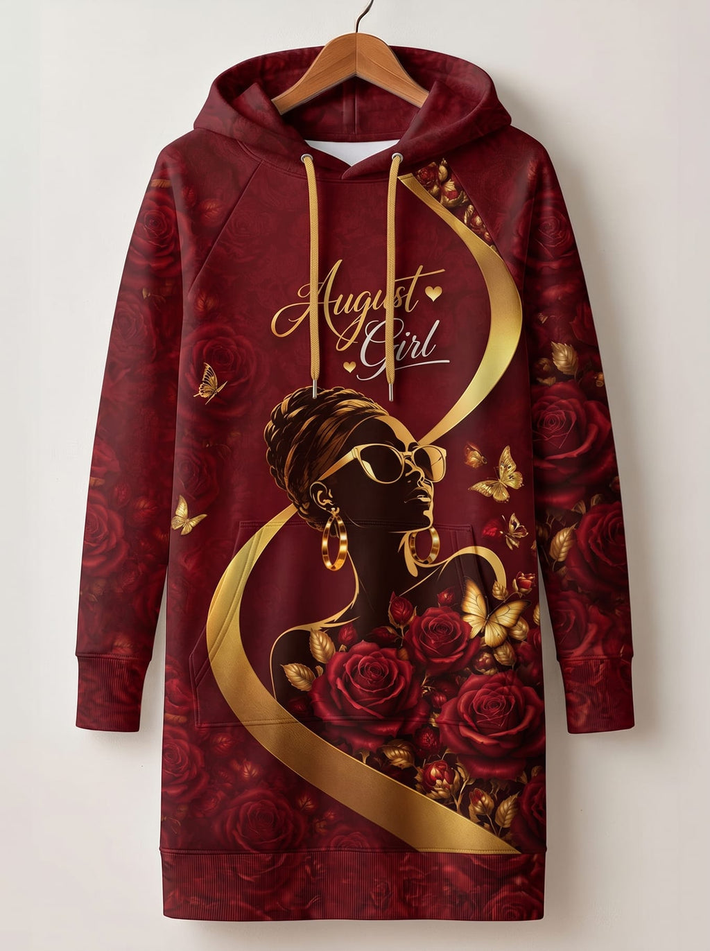 "August Girl Roses" Hoodie Dress