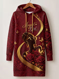 "August Girl Roses" Hoodie Dress