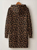 "Unstoppable" Brown Leopard Hoodie Dress