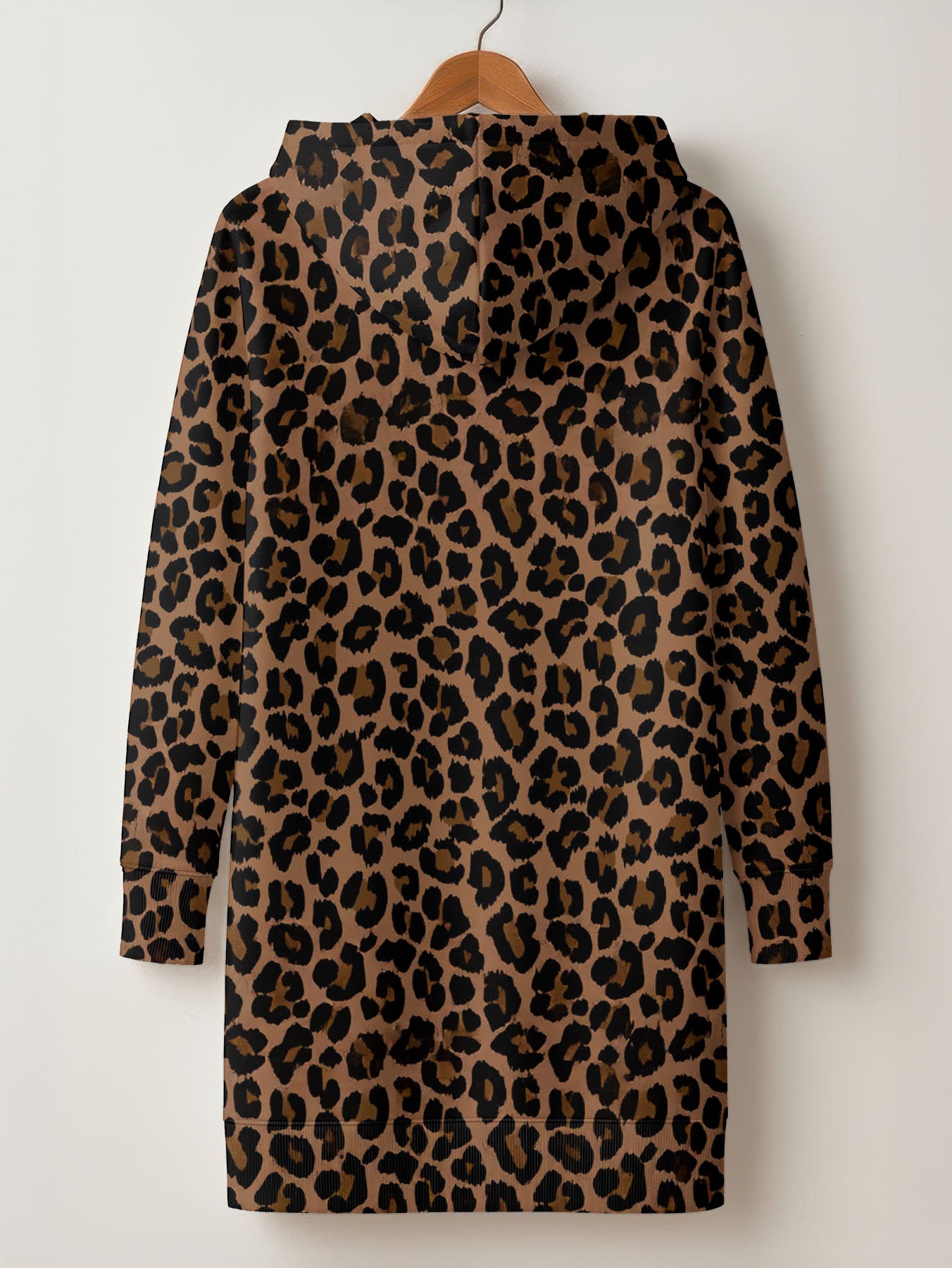 "Unstoppable" Brown Leopard Hoodie Dress