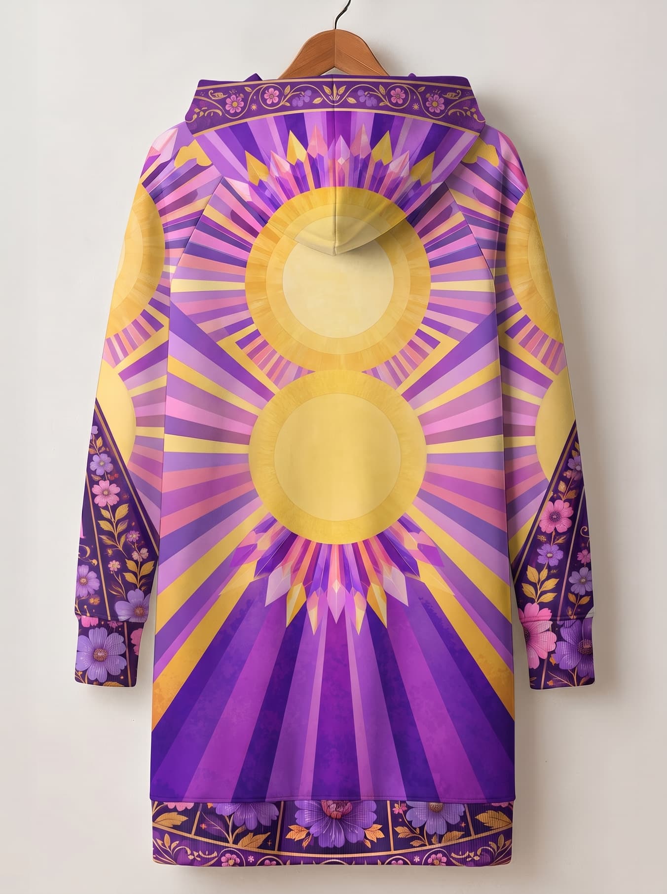 "August Queen Purple Bloom" Hoodie Dress
