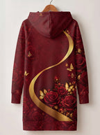 "August Girl Roses" Hoodie Dress