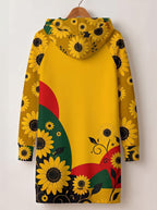 "August Queen Sunflower" Hoodie Dress