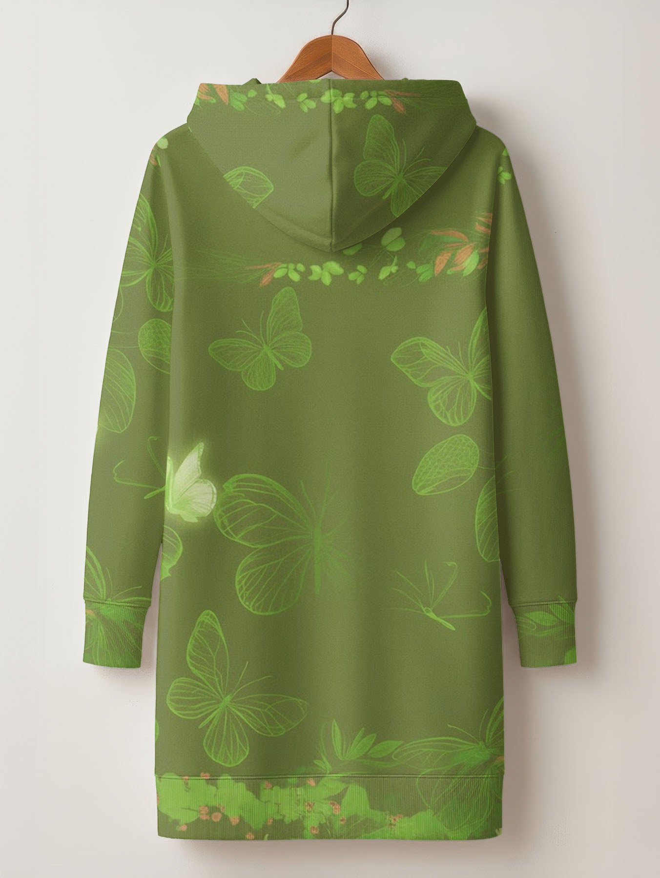 Green Orchid Hoodie Dress