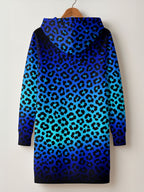 "Unstoppable" Sapphire Leopard Hoodie Dress